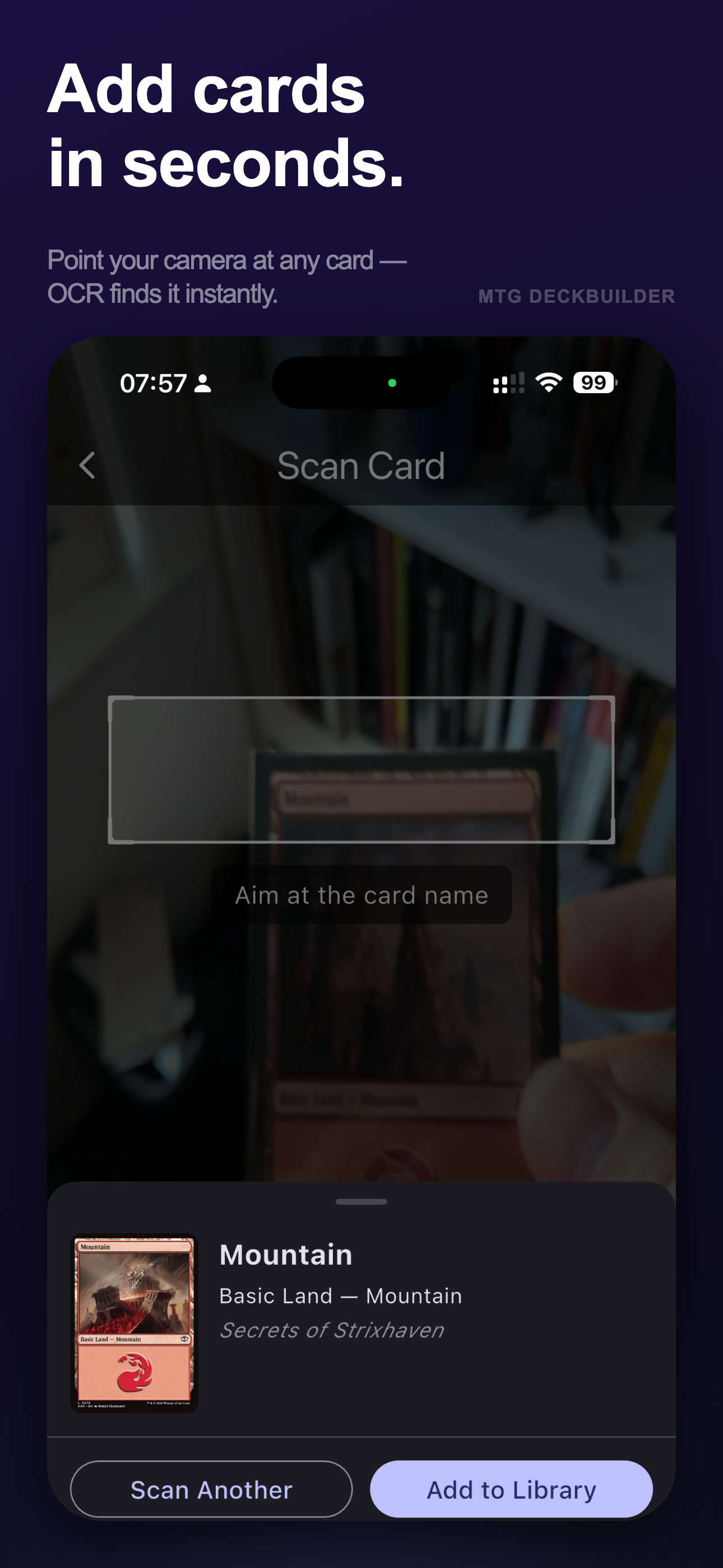 Scan Card screen